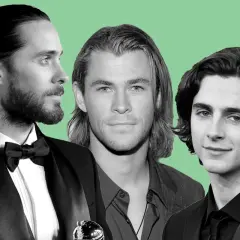 Drei Männer mit langen Haaren: Jared Leto mit Dutt, Chris Hemsworth und Timothée Chalamet.