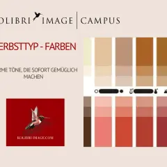 Farbpalette für den Herbsttyp mit warmen Tönen, die Gemütlichkeit ausstrahlen. Ideal für eine herbstliche Haarfarbe.